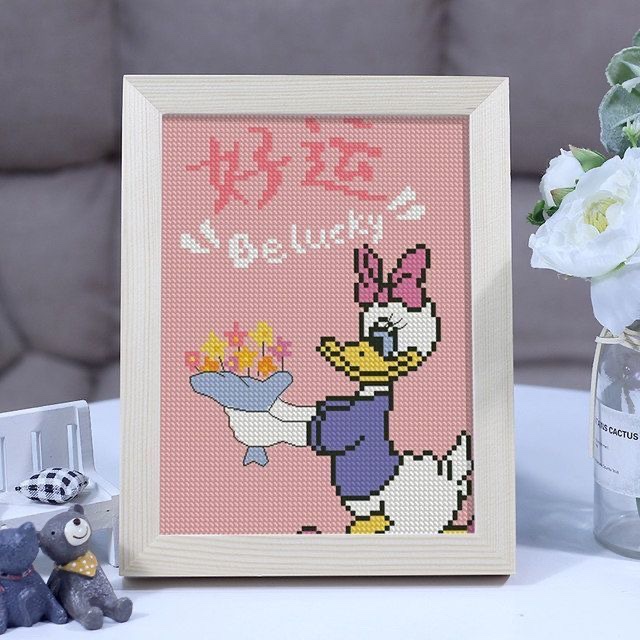 Bộ Tranh Thêu Chữ Thập Tự Làm Không Khung Họa Tiết Hoạt Hình Dùng Trang Trí Nhà Cửa