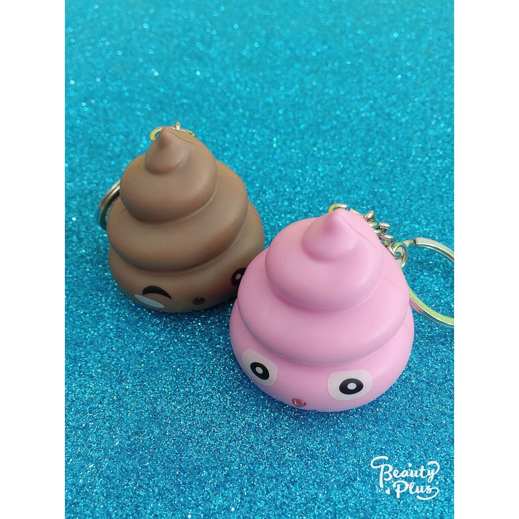 💩💩💩 Móc khóa phát sáng đèn Led hình cục Shit nhiều màu ngộ nghĩnh-Móc khoá phát sáng hình cục cứt dễ thương.