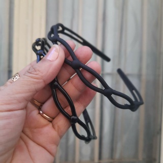 Bờm cài tóc giọt rỗng đen bóng/đen nhám (bản 1cm)