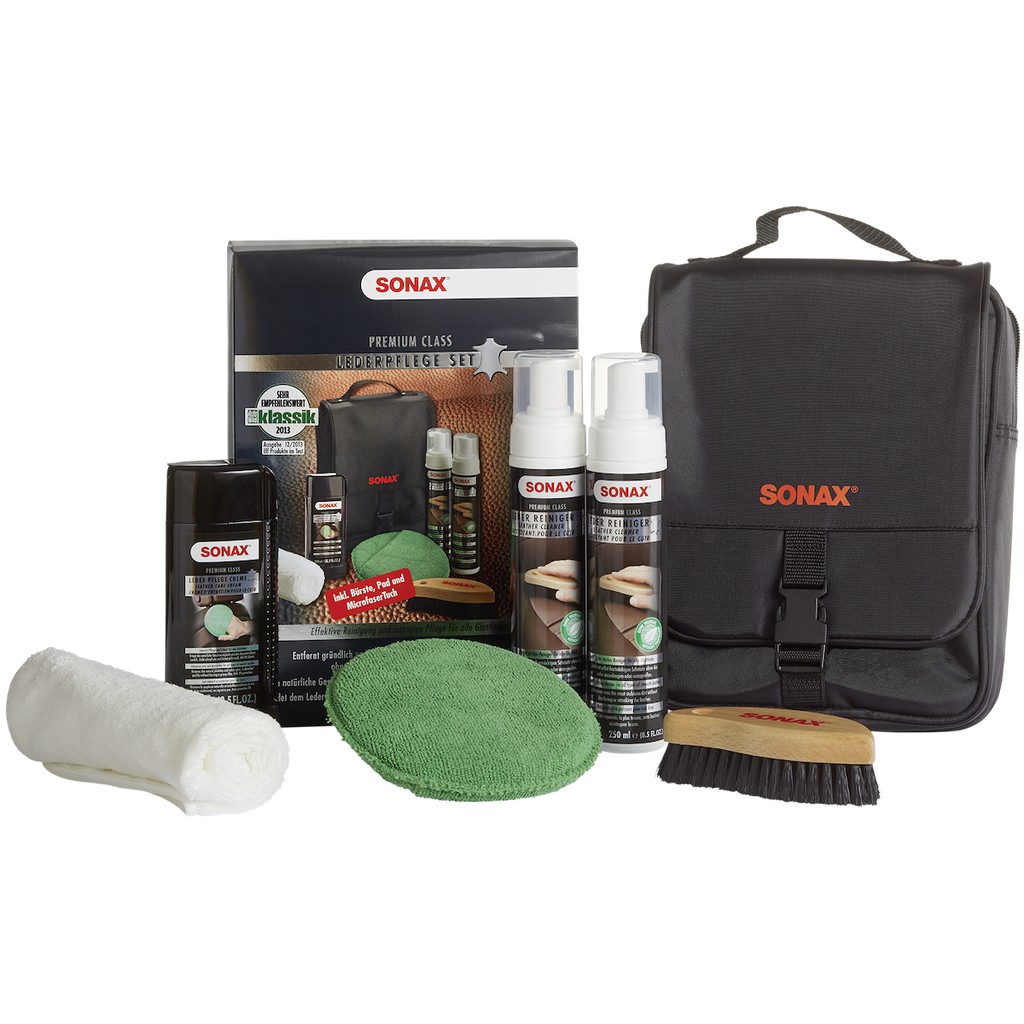 SONAX SET - Bộ Chăm Sóc Ghế Da Ô Tô, Xe Hơi Cao Cấp (Sonax Premium Class Leather Care Set) [Hàng Đức Chính Hãng]