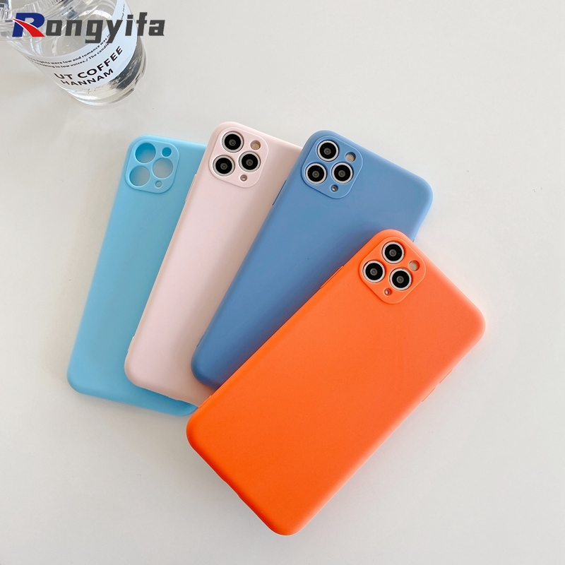 Ốp điện thoại màu trơn thời trang cho Xiaomi Redmi k30 k20 ultra note 8 7 poco f2 10x pro 5g