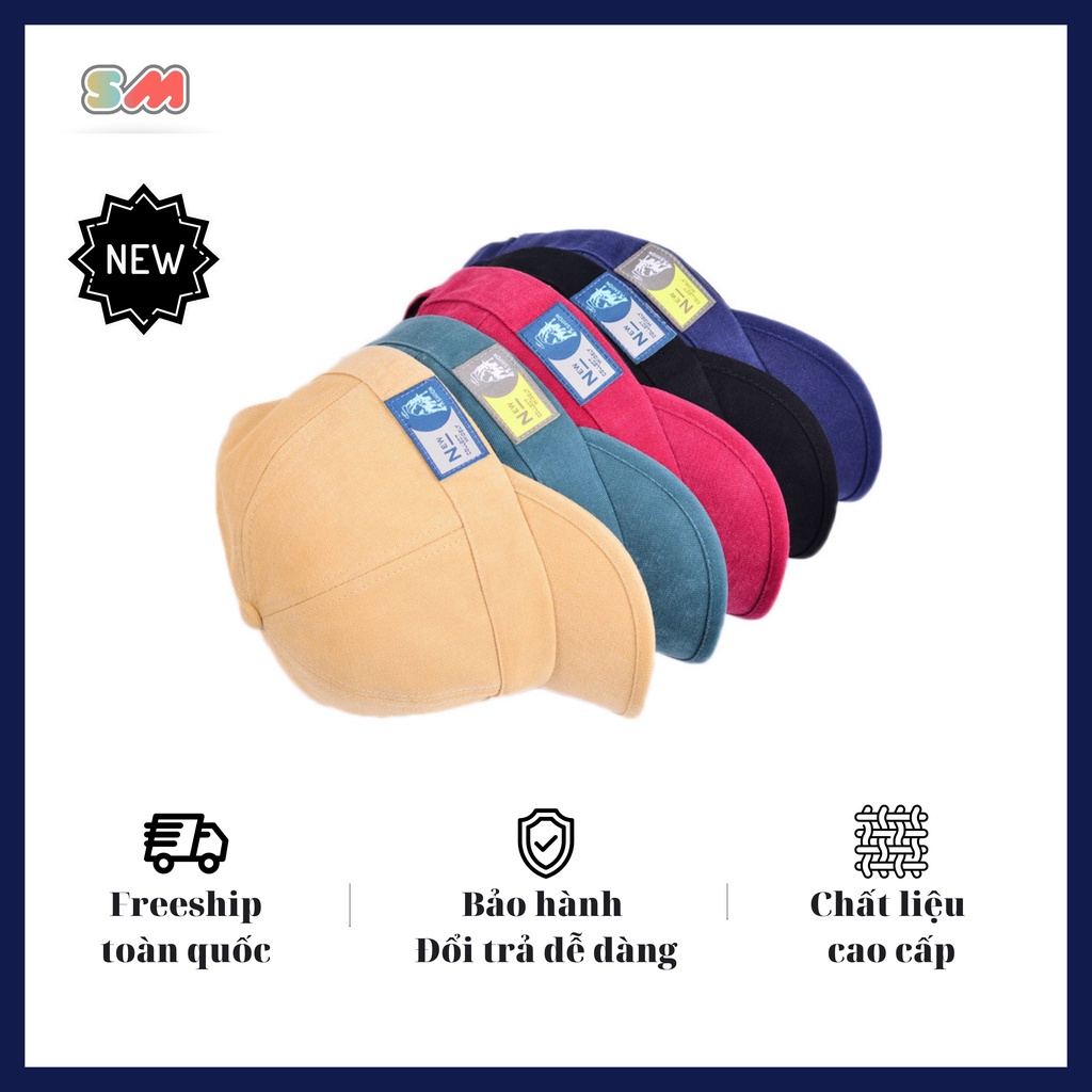 Mũ lưỡi trai nón kết ngắn vành thêu chữ dành cho nam nữ phong cách ulzzang – SMN011 !