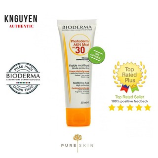 [Hàng Air] Bioderma Akn Mat Spf 30 (40ml) - Kem chống nắng cho da dầu mụn [Bill Chính Hãng]