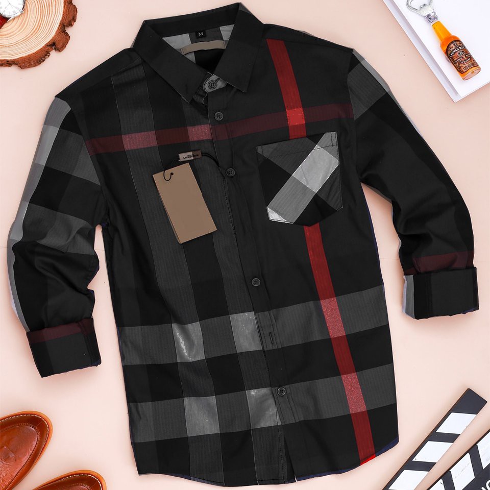 Áo Sơ Mi Tay Dài Nam Chất Liệu Cotton Spandex cổ bẻ kẻ sọc caro form rộng big size thấm hút mồ hôi tốt - T1954 | BigBuy360 - bigbuy360.vn