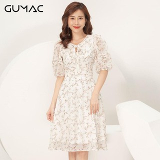 Đầm hoa tay xếp phồng DA999 GUMAC