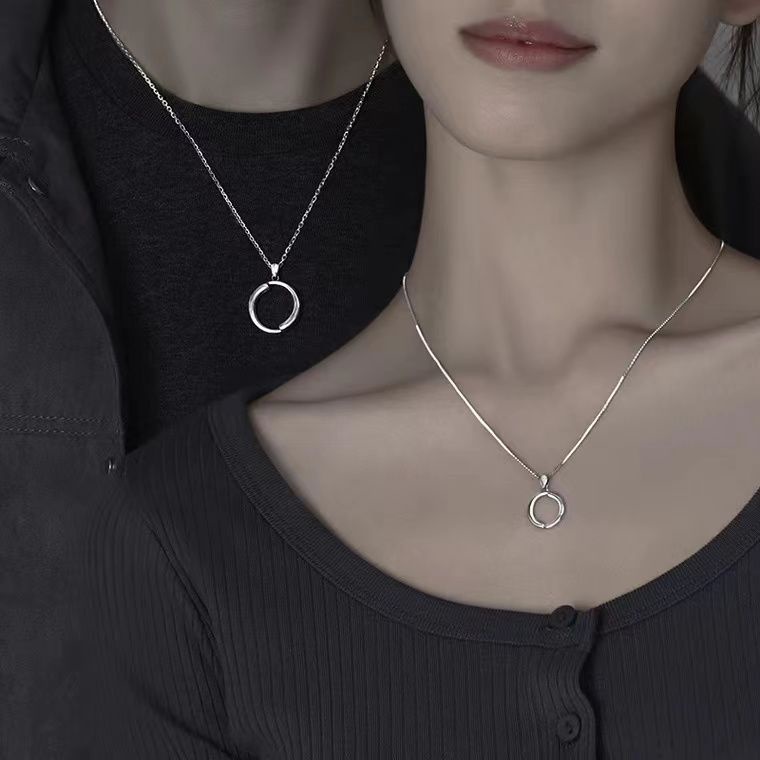 Dây Chuyền Cặp Nhẫn Bạc 925 Mặt Hình Giọt Nước Mắt Sáng Tạo Cho Cặp Đôi