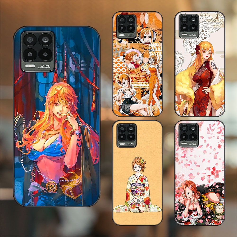 Ốp lưng Realme 8, 8 Pro viền đen in hình Nami One Piece Đảo Hải Tặc