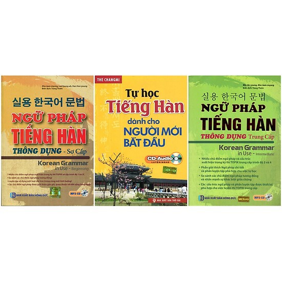 Sách Combo Trọn Bộ Ngữ Pháp Tiếng Hàn Thông Dụng Sơ cấ - Trung Cấp Tặng cuốn tự học tiếng hàn dành cho người mới bắt đầu