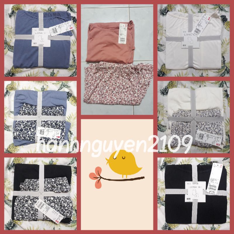 🌹🌿❤ Bộ mặc nhà Uniqlo / set mặc nhà Uniqlo Drape jersey set