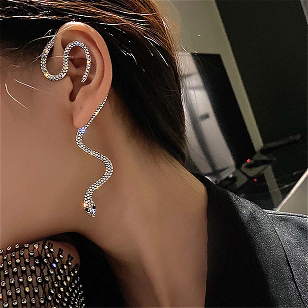 Khuyên kẹp tai hình con rắn cá tính phong cách punk thời trang cho nữ
