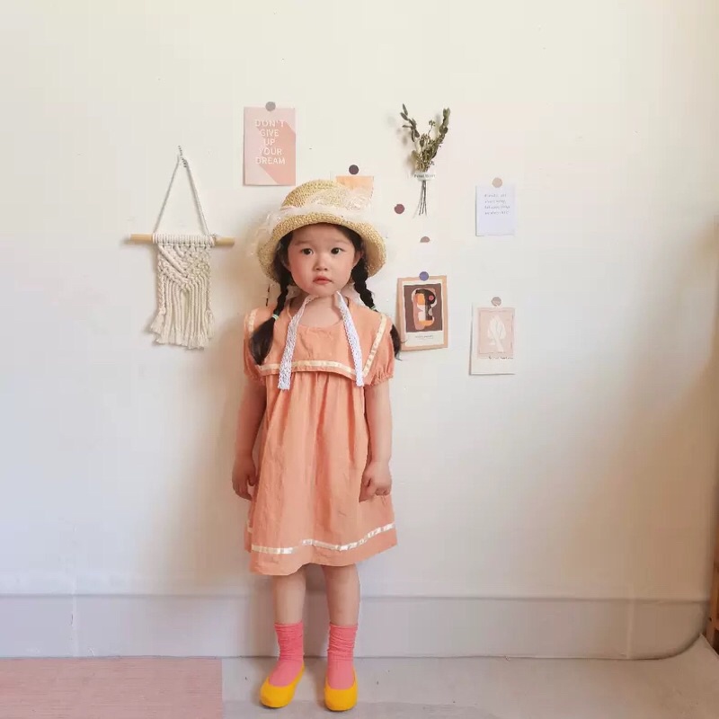 Đầm baby doll thuỷ thủ Hàn Quốc dễ thương cho bé gái size 8-120