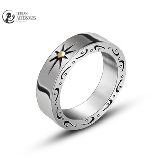 Nhẫn Nam Nữ Thời Trang Họa Tiết Mặt Trời Chất Liệu Bạc 925 Không Gỉ Thiết Kế Sang Trọng Fullsize