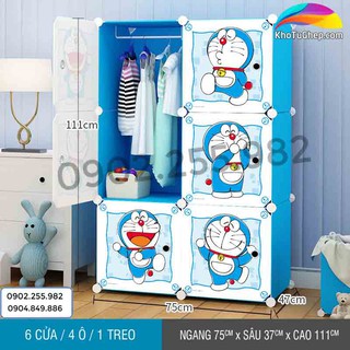 [ SIÊU GIẢM GIÁ] TỦ NHỰA GHÉP 6 Ô MẪU ĐÔRAEMON