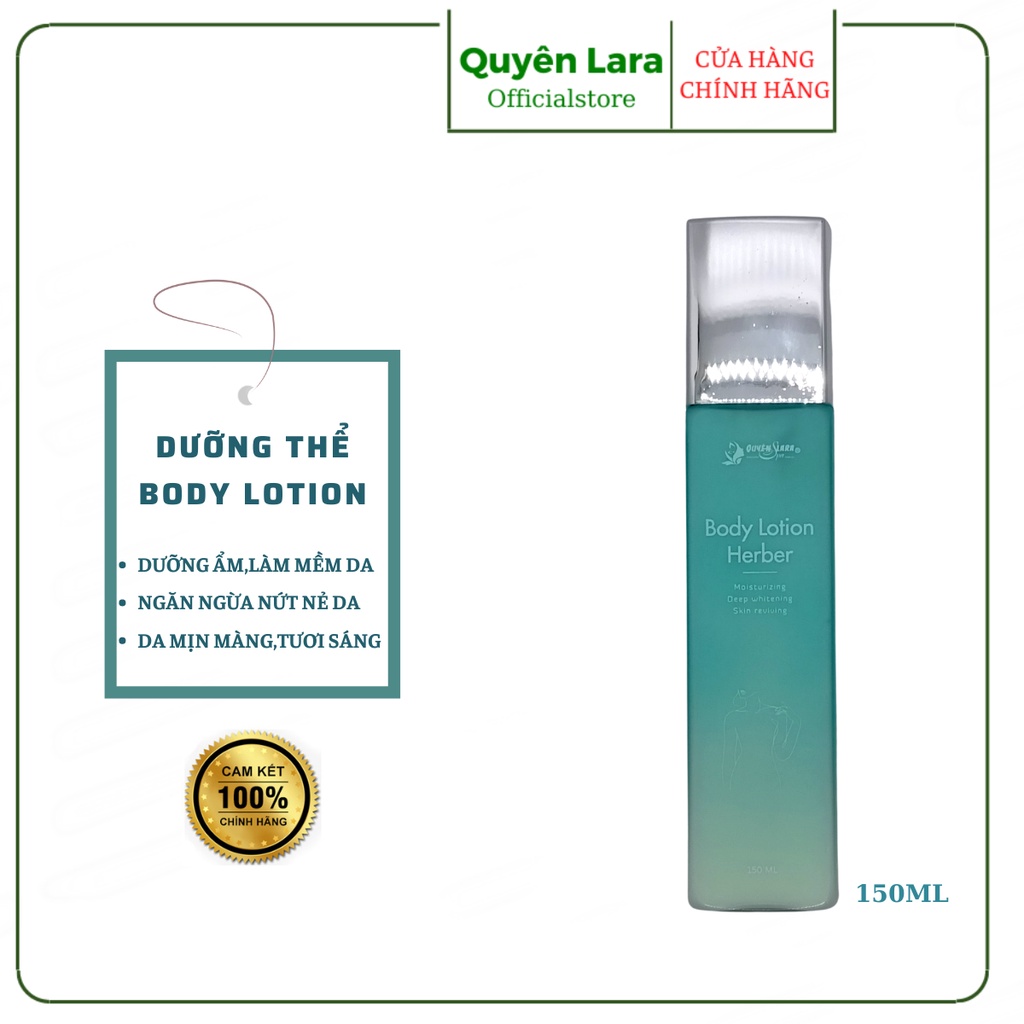 Kem Dưỡng Thể Body Lotion Herber Quyên Lara Giúp Dưỡng Ẩm,Ngăn Ngừa Khô Da,Lão Hóa Giúp Da Mịn Màng Tươi Sáng Hơn 150 ml