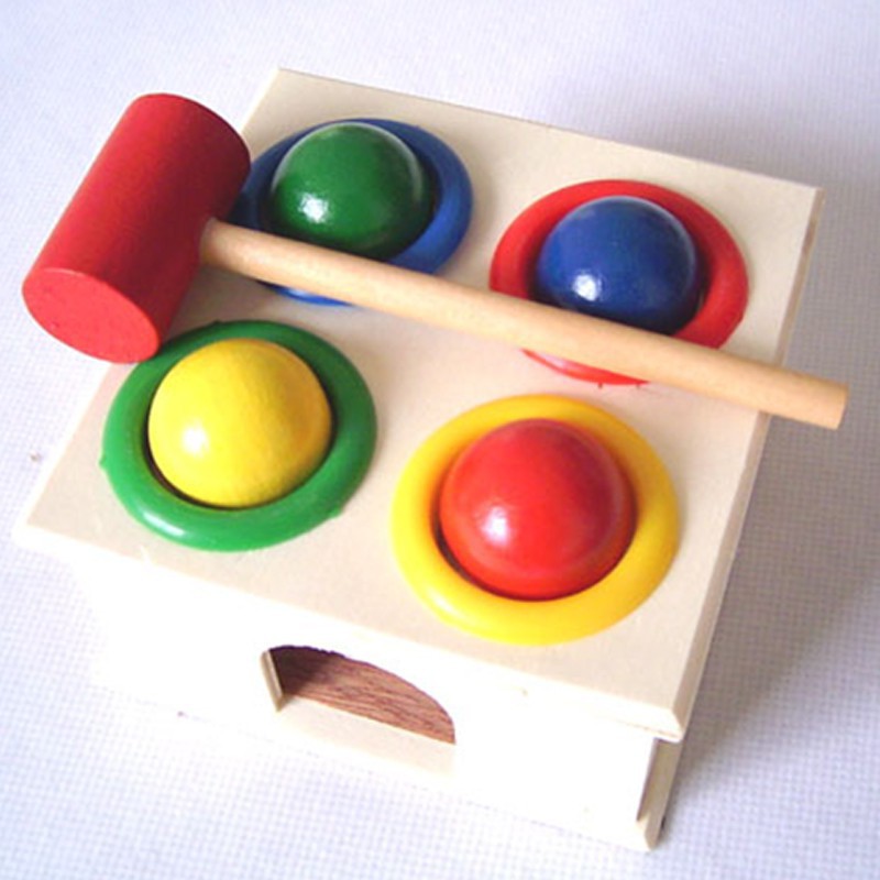 Đồ chơi bộ đập bóng búa gỗ thả hình montessori cho bé - Đồ chơi gỗ thông minh phát triển trí tuệ cho bé