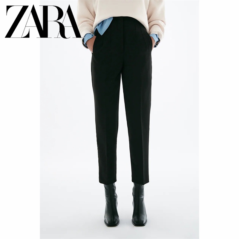 Zara Quần Dài Lưng Cao Dáng Ôm Thời Trang Cá Tính Trẻ Trung
