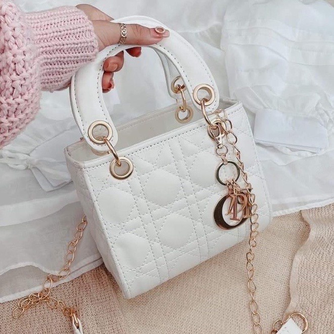 Túi 💘Túi vuông 5 ô da bóng size 12CM và 18cm.Linh_Ngọc