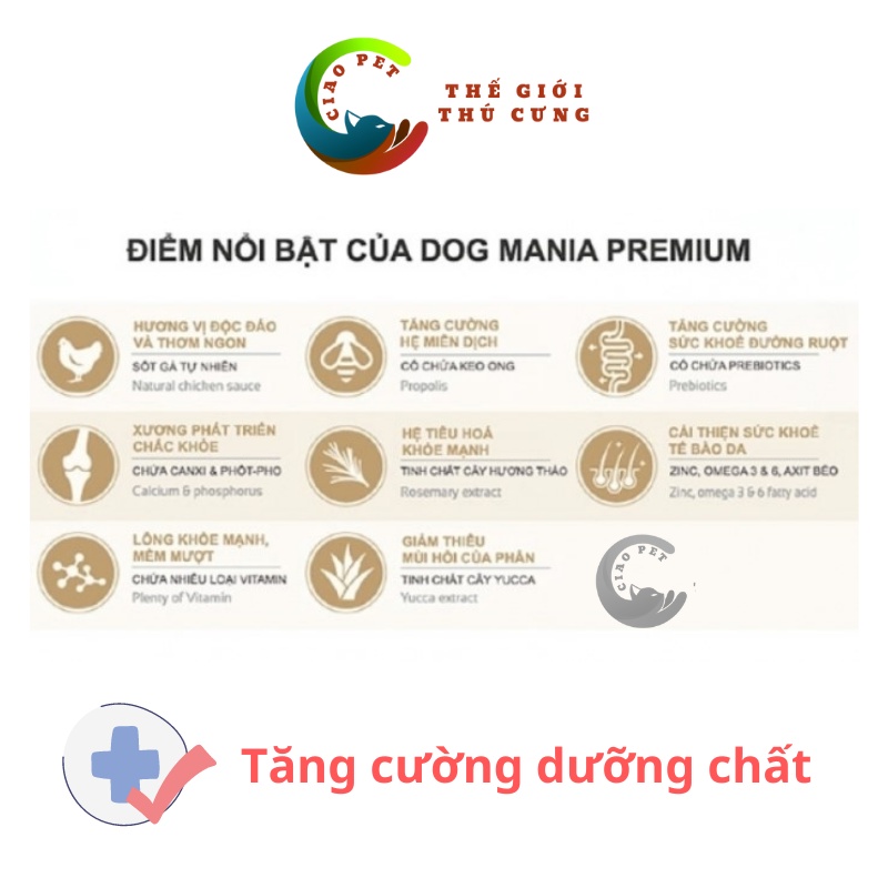 [1kg] THỨC ĂN HẠT CHO CHÓ DOG MANIA (HÀN QUỐC) (Thức Ăn Khô, Thức Ăn Hạt, Cám Chó)