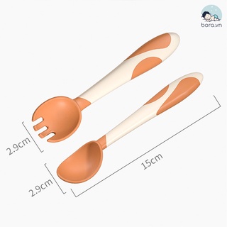 Thìa dĩa tập xúc cho bé tay cầm có thể uốn cong
