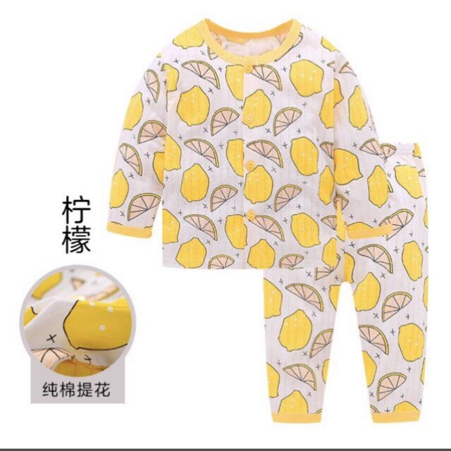 Bộ cotton giấy dài tay vải QC