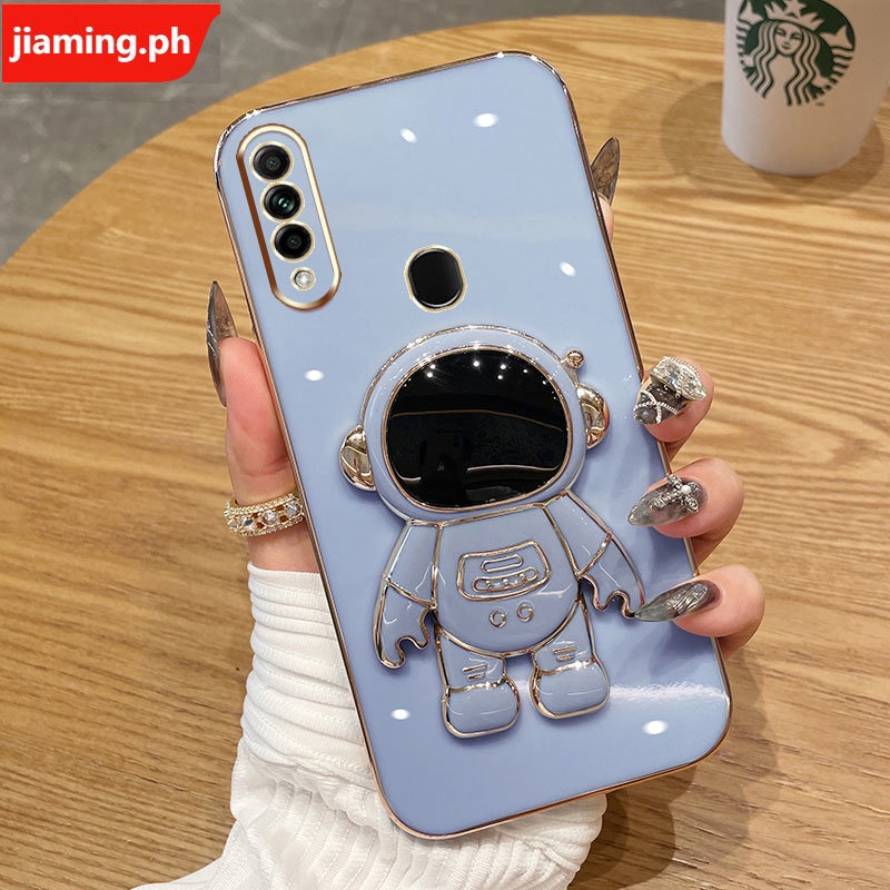 Ốp Điện Thoại Mềm Mạ Điện Hình Phi Hành Gia 3D Có Giá Đỡ Cho OPPO A31 2020 A8