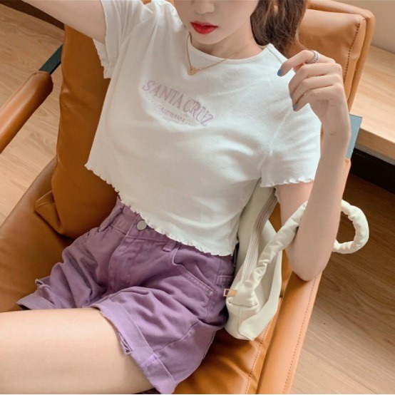 [Mã FAMAYWA giảm 10K đơn 50K] Áo Croptop Ôm Santa Curz Tay Ngắn Viền Bèo Hot Trend - VIETCEN | BigBuy360 - bigbuy360.vn