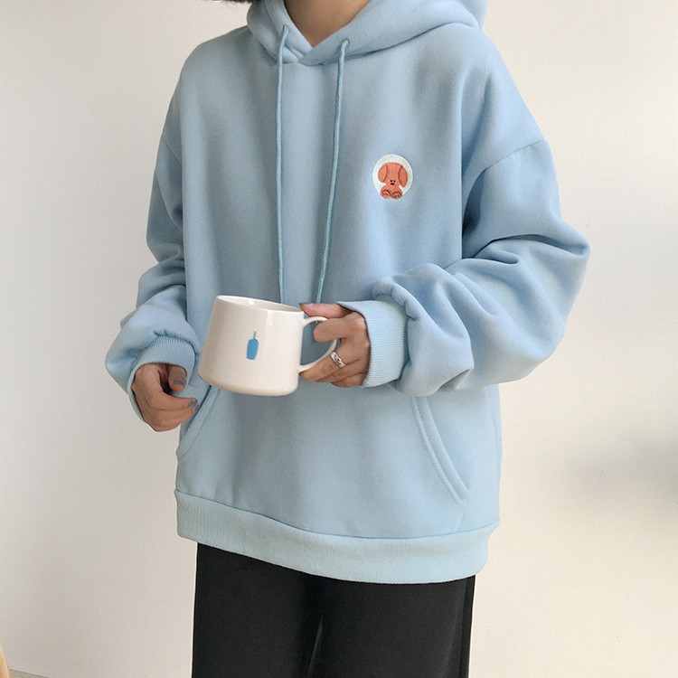 Áo Hoodie hoạ tiết hoạt hình phong cách Hàn Quốc thiết kế đơn giản cho phái nữ | BigBuy360 - bigbuy360.vn