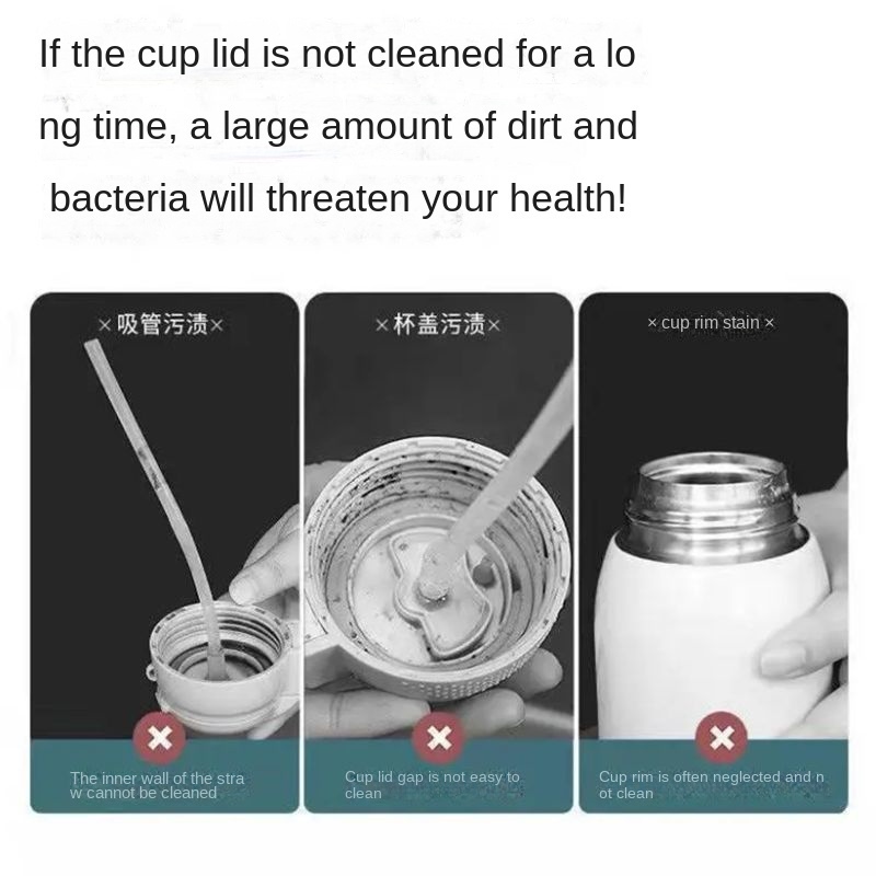 Cọ Rửa Ly Cốc Mềm Ba Trong Một Đa Chức Năng Có Nắp Đậy Tiện Dụng