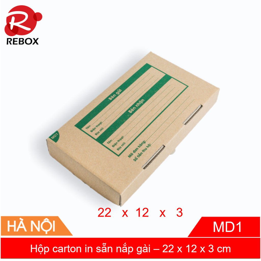 Hộp Carton 22x12x3 - 25 hộp gói hàng quần áo nắp cài giá xưởng (kèm ảnh thật)