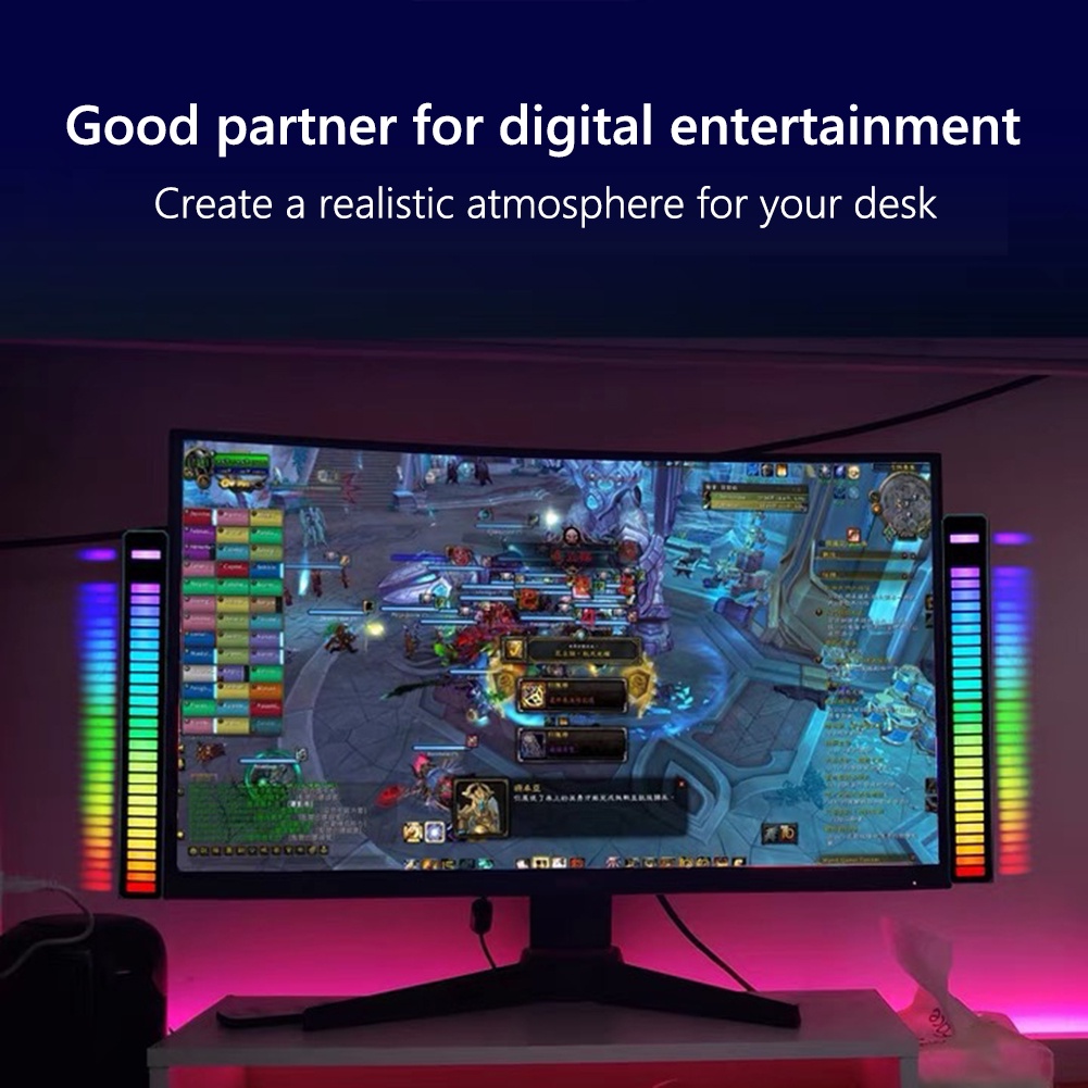 Dây Đèn LED 32 Bóng Nhiều Màu Điều Khiển Bằng Giọng Nói Có Thể Sạc Lại Bằng Giọng Nói Tiện Dụng Cho Xe Hơi