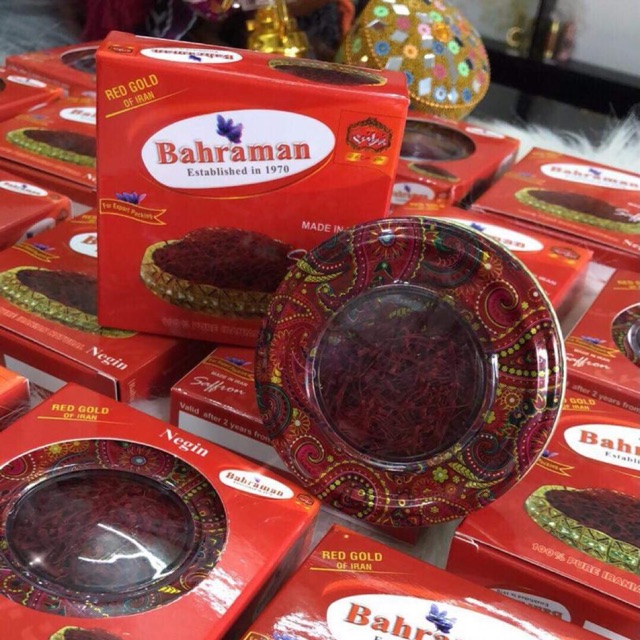 (Top 1) Nhuỵ hoa nghệ tây/ Saffron Bahraman/ Hộp thiếc tròn 1g