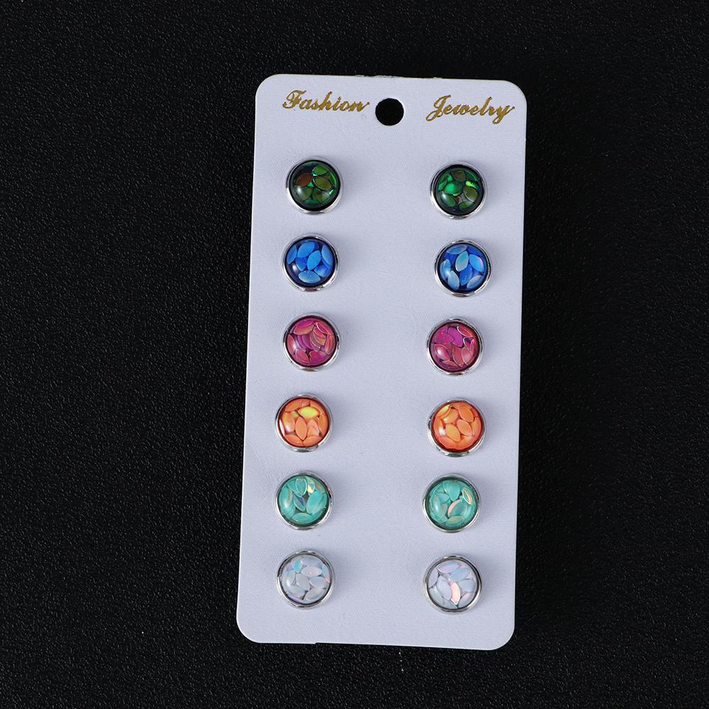 LEILY Set 6 Đôi Khuyên Tai Đính Đá Thời Trang Cho Nữ