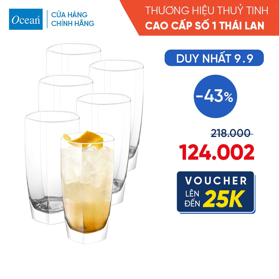 Bộ 6 Ly/Cốc Thủy Tinh - Ocean Sensation Hiball 325ml - Chính Hãng