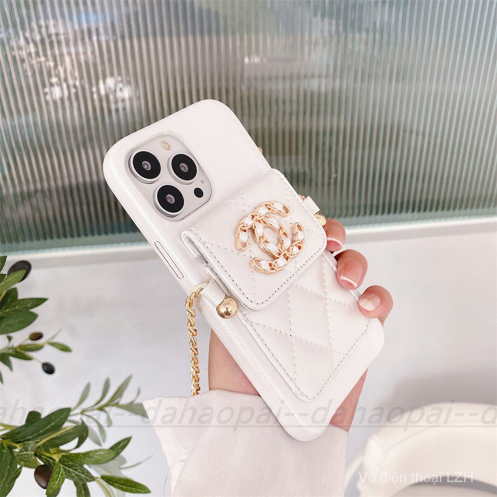 Ốp Điện Thoại Da Kèm Ngăn Đựng Thẻ Và Dây Đeo Chéo Sang Trọng Cho iPhone 14 13 12 Pro max 11 xs xr 7 8 plus