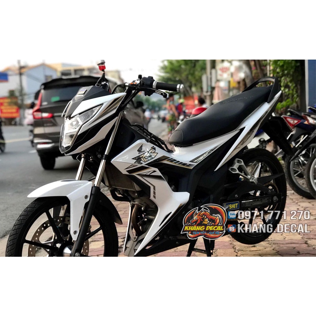 Tem rời Sonic 150R xe trắng chỉ sọc