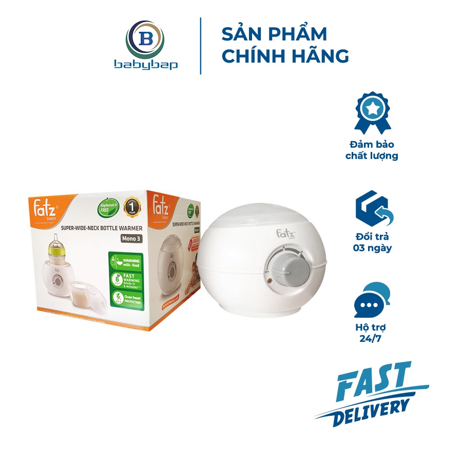 Máy Hâm Sữa Fatzbaby Cho Bình Cổ Siêu Rộng Mono 3 – FB3027SL Khoang Hâm Nóng Rộng Hơn, Phù Hợp Với Cả Bình Cổ Siêu Rộng