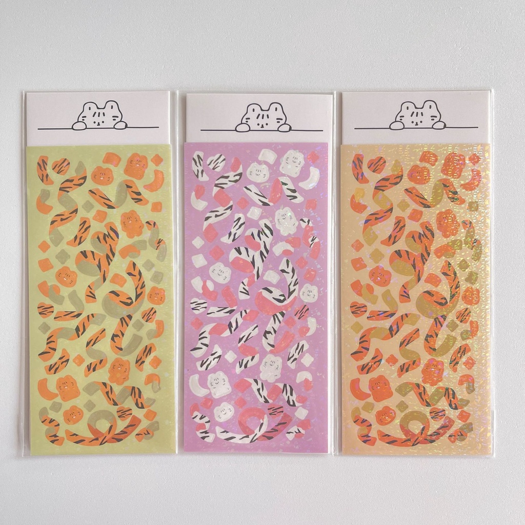 Peach 1Pcs Cute cat ribbon sticker Idol fan CAM decorative material Journal Scrapbook Decor Sticker
