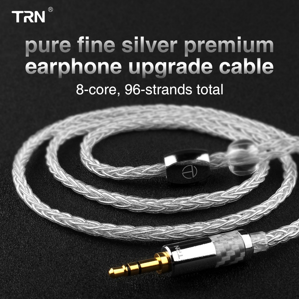 Cáp nâng cấp tai nghe TRN T3 8 lõi bạc tinh khiết 2.5 / 3.5 mm với đầu nối Mmcx/ 2pin