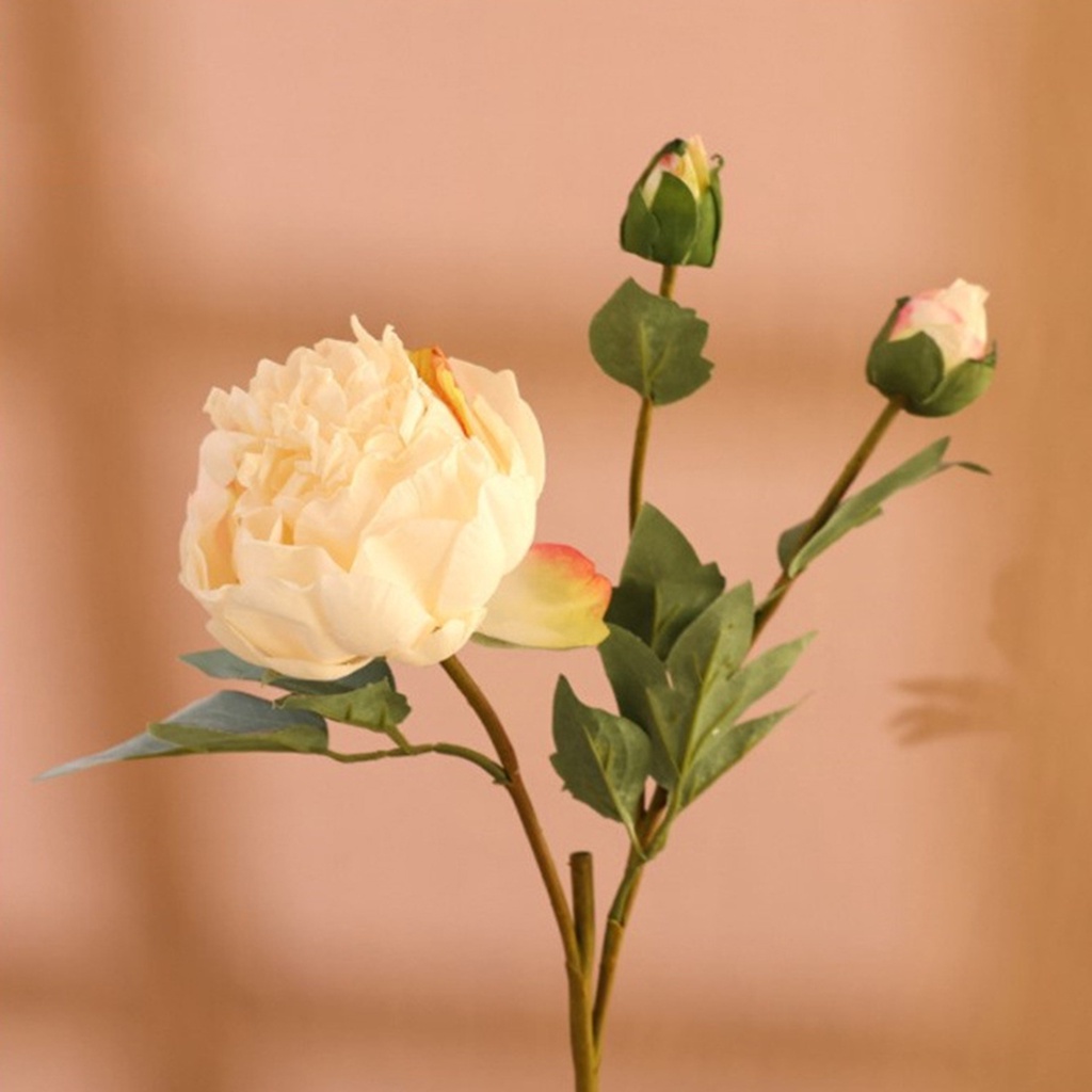 Hoa Mẫu Đơn Nhân Tạo 3 Đầu Trang Trí Bàn