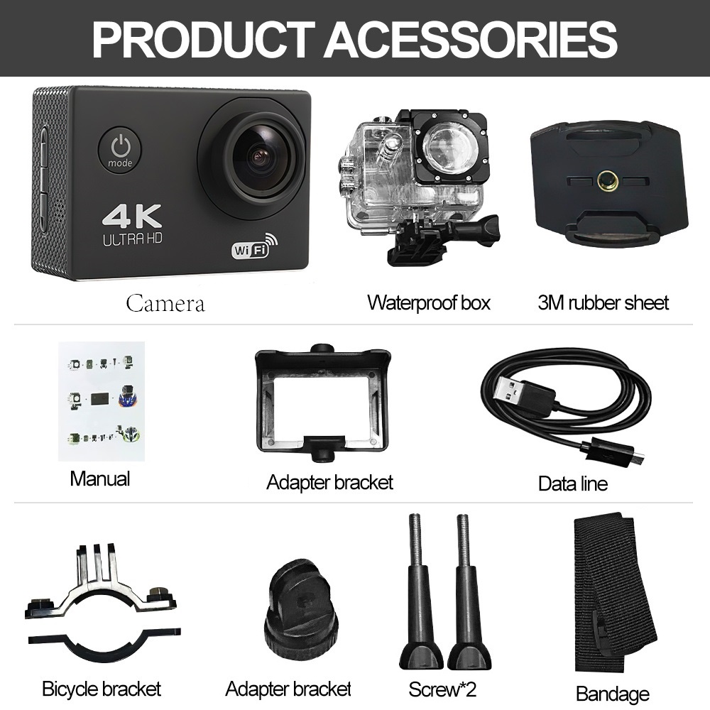 Camera Hành Trình Chống Nước Chống Rung 4K Sports Ultra HD DV , Camera Hành Trình Gắn Mũ Bảo Hiểm,Bảo hành lỗi 1 đổi 1