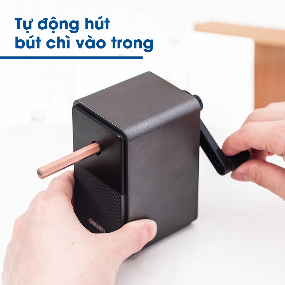 Gọt bút chì xoay tay chuyên nghiệp cao cấp Deli [ Lưỡi tiện siêu bền ]