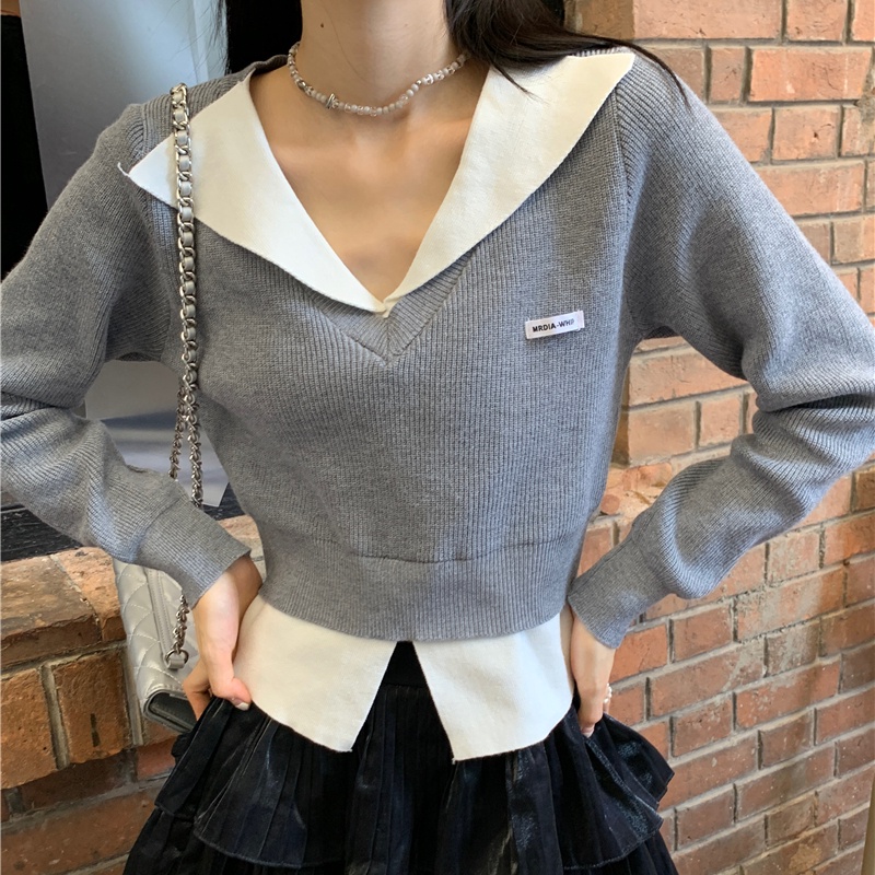 SUXI Áo Sweater Dệt Kim Tay Dài Kiểu Hàn Quốc Thời Trang Mùa Thu Năng Động