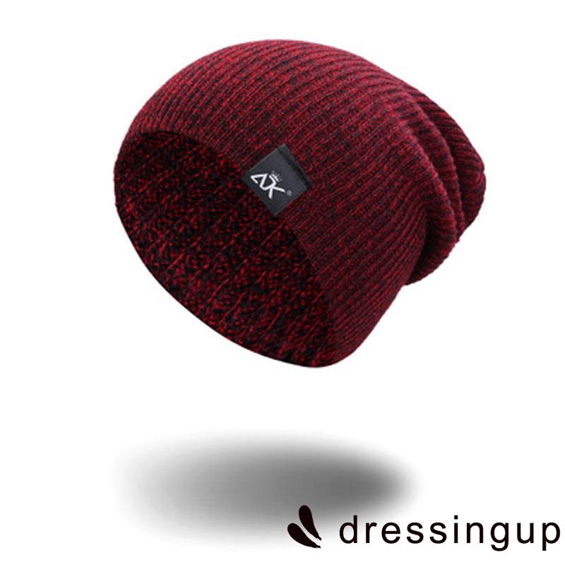 Mũ Len Trùm Đầu Unisex Màu Trơn Ấm Áp Thời Trang