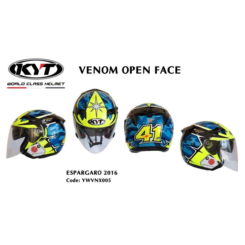 Mũ bảo hiểm 3/4 KYT VENOM ESPARGARO