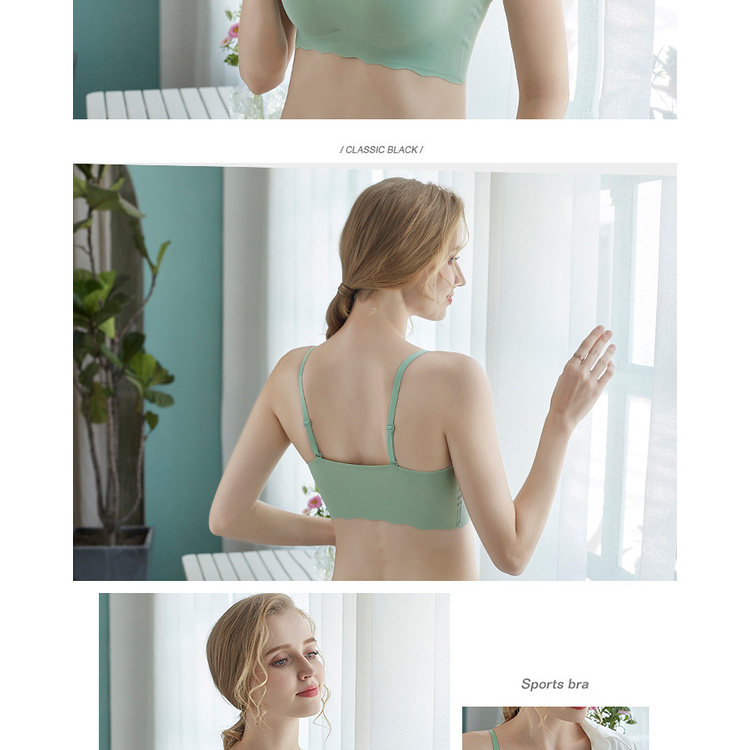 Áo ngực lụa lạnh hai dây không in hằn vết mặc ngủ tập yoga thể thao thể dục dành cho nữ