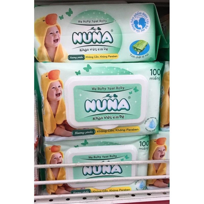 KHĂN ƯỚT 100 miếng NUNA