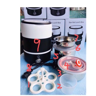 Cặp nồng giữ nhiệt cắm điện inox 3 tầng