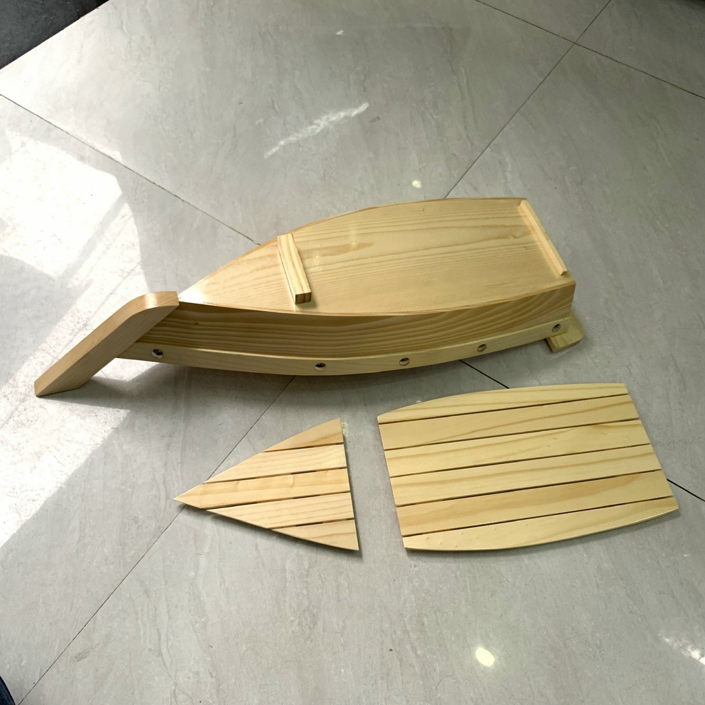 Khay Thuyền Sushi Gỗ Đựng Hải Sản Và Trang Trí Sushi, Sashimi - Khay chuyên dụng nhà hàng Nhật