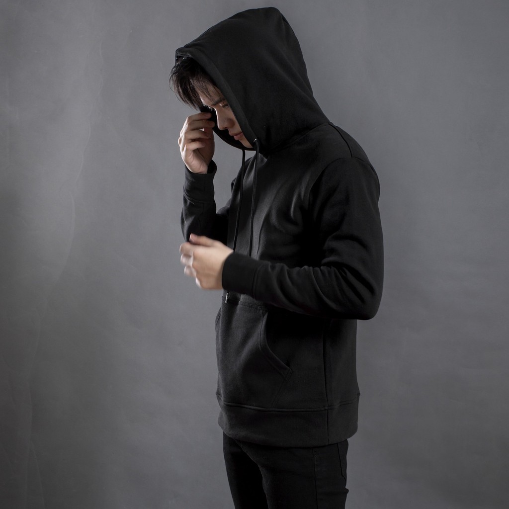 thun áo nam [Mã FAMALLT5 giảm 15% đơn 150K] Áo hoodie trơn dài tay LADOS - 9045, có nón liền, túi trước