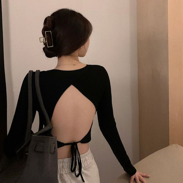 Áo Dài Tay Skinny!Áo Thun Tay Dài Dáng Ôm Thời Trang Mùa Thu 2022 Quyến Rũ Cho Nữ